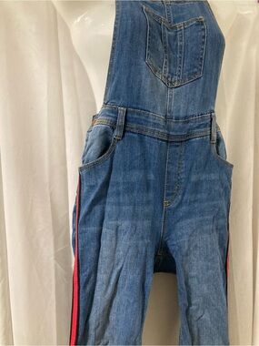 Y2K Denim Overalls Side Stripe Flare Dungarees On S’en Fout Des Garçons 16
